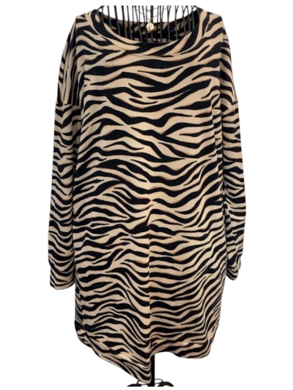 KATE SPADE Zebra Print Long Sleeve Dress Size S